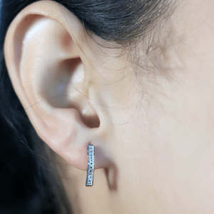 NOVAMART Fine Zarkan Single Line Star Silver <b>Crystal</b> <b>Earrings</b> Minimalistic Style Wholesale Export - Product Image 3