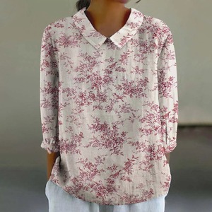 Blusa elegante para mujer Top 2024 primavera otoño traje a rayas en contraste cuello camisa de manga larga Oficina señora cárdigan blusas - Product Image 5