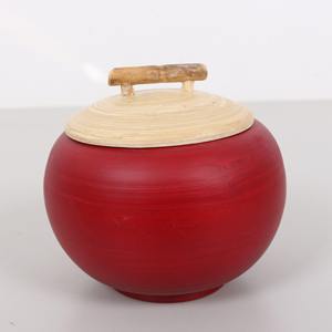 Petites boîtes et bocaux en bambou laqué et bocaux bocaux à couvercle en gros logo personnalisé accepté - Product Image 1