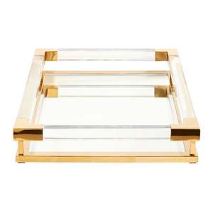 Bandeja de acrílico transparente para servir alimentos en diseño de marco con acabado elegante, Perfecta para servir té y café en hoteles y restaurantes - Product Image 3