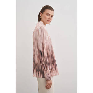Blusa de Satén y Chifón para Mujer, Cuello Asimétrico, Primavera-Otoño, Oficina, Talla 4XL - Product Image 5