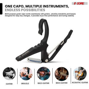 Capo de Guitarra de 5 Cuerdas de Cambio Rápido para Guitarra Acústica, Eléctrica, Banjo, Mandolina o Ukelele - Product Image 4