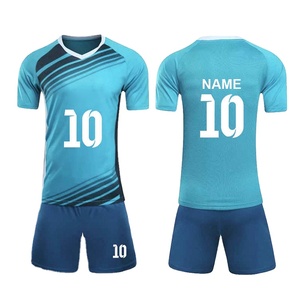 2024 uniformes de fútbol de poliéster de secado rápido de alta calidad nombre personalizable Camisetas De sarga sublimadas pantalones cortos para adultos fútbol - Product Image 1