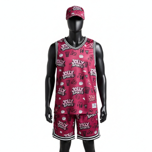 Conjunto de pantalones cortos de baloncesto para hombre, de alta calidad, 160 GSM, tela de malla deportiva, ligero, chaleco rosa, pantalones cortos, logotipo personalizado, conjunto de pantalones cortos para hombre - Product Image 1