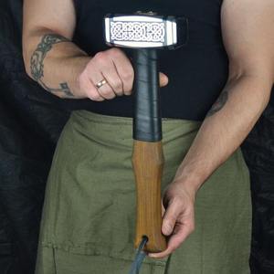 Marteau Viking Gravé, Marteau Nordique Forgé à la Main, Couteaux Marteau Personnalisés pour Cadeau Papa et Mari - Product Image 5