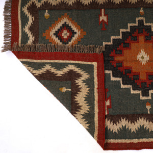 Manufacturer of Good Quality Handmade Jute Embroidered Wool Area Rugs Set for Living Room Bed Room Kitchen and Hotel - Product Image 5