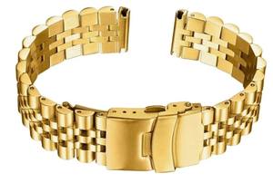 Bracelet de montre intelligente unisexe de luxe GD251 en acier inoxydable doré 20-22 mm réglable, solide, étanche, léger, respirant et durable - Product Image 4