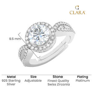 Anillos de Plata de Ley 925 de Primera Calidad para Mujer con Diamantes, Bisel y Engaste Chapados en Rodio - Product Image 5