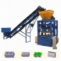 Machine à fabriquer des blocs hydrauliques manuelle QT4-23A avec pompe, moteur, boîte de vitesses pour briques creuses en béton et en ciment