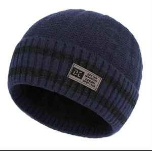 Gorro de punto cálido para exteriores de otoño e invierno para hombre a la moda, gorro transpirable de lana a rayas coloridas a la moda, patrón a cuadros - Product Image 6