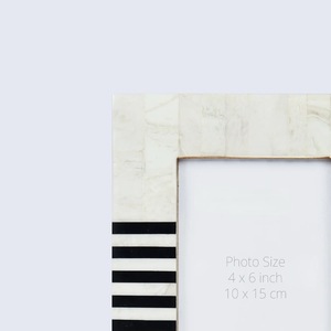 Incrustation d'os fait à la main cadre photo géométrique moderne créatif écologique de haute qualité - Product Image 2