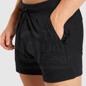 Pantalones cortos de gimnasio para hombre de último diseño, transpirable, poliéster, algodón, hecho con patrón sólido, tablero directo de Pakistán para adultos, uso informal medio - Product Image 4