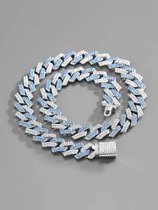 Elegant Cuban Style Lab Grown Moissanite Luxury Classic Fashion Stainless Steel Band Mechanical Movement <b>Watch</b> - Product Image 2