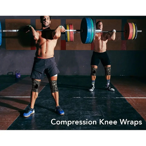 Weightlifting Cotton Polyester Knee <b>Wraps</b> Compression Powerlifting <b>Support</b> Heavy Duty Comfortable Elastic Knee <b>Wraps</b> - Product Image 3