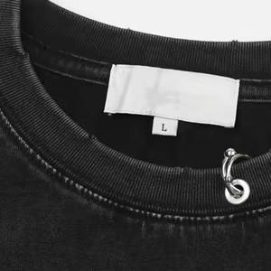 Camiseta Oem Puff Print 100% algodón Stone Acid Wash Heavyweight camiseta personalizada Dtg impresión bordado Vintage lavado camiseta - Product Image 2