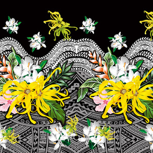 تخفيضات كبيرة مخصص هاواي طباعة بوليستيرتر الاستوائية الحروفية نمط الأزهار ملابس نسائية تنفس قماش خفيف الوزن - Product Image 4