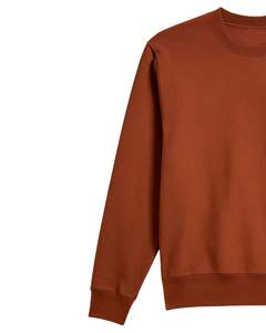 Rust <b>Brown</b> <b>Fleece</b> Sweatshirt for Men Crewneck Pullover Long Sleeve Plain Casual Winter Warm Soft Cotton OEM Custom Design - Product Image 4