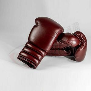 Gants de boxe professionnels sur mesure en cuir marron brillant pour MMA, entraînement d'arts martiaux, gants de boxe à lacets - Product Image 4