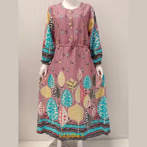 Camisón Informal Musulmán para Mujer con Cintura Elástica, Largo hasta la Rodilla, para Verano, por Chrysanta - Product Image 1