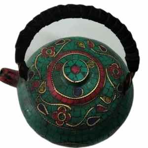 Théière tibétaine décorative en cuivre - Product Image 4