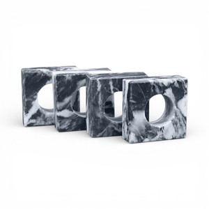 Anneaux de serviette en marbre vert foncé avec motif en pierre naturelle pour une décoration de table sophistiquée et unique - Product Image 5