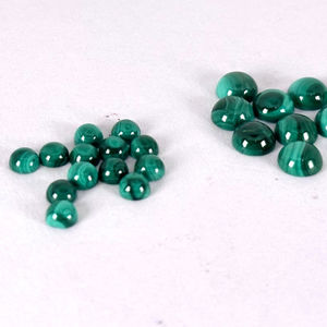 Cabujones redondos de malaquita verde natural, piedras preciosas sueltas con parte posterior plana, tamaños de 3mm a 8mm - Product Image 2