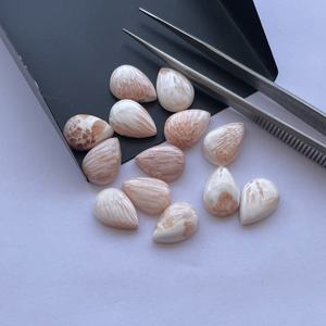 8mm 10mm 14mm Naturel Blanc Pêche Scholarsite Pierre Poire Lisse Cabochons Pierre Semi Précieuse Semi Précieuse Usine de Bijoux - Product Image 3