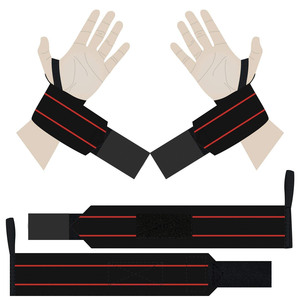 Weightlifting Wrist Support Straps with Hook <b>and</b> Loop Fastener Heavy Duty Grip Aid for Deadlift <b>and</b> <b>Bench</b> Wrist Support Straps - Product Image 2