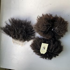 Mechones de pelo virgen de grado 10A, calidad superior, Remy de Vietnam, rizado, con cierre Frontal de encaje - Product Image 2