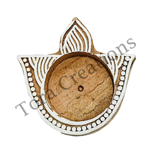 Venta caliente nuevo diseño blanco + marrón hecho a mano de madera portavelas elegante logotipo personalizado bodas Navidad Pascua - Product Image 3