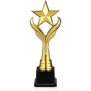 Spécialité personnalisée exquise Golden Metal Glass Trophy Awards Metal Memorial Trophy Golden 3d Model Awards With Best Selling - Product Image 2