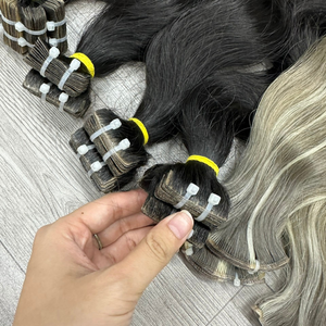 100% Vietnamien Raw Double Dessiné Bande De Cheveux Humains Extension De Cheveux Bande Naturelle De Haute Qualité Dans L'extension De Cheveux - Product Image 3