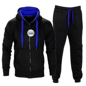 65% coton, 35% polyester Survêtement homme 2 pièces Sport Survêtement Polaire Polaire Doublé Sweat avec Capuche et Pantalon - Product Image 3