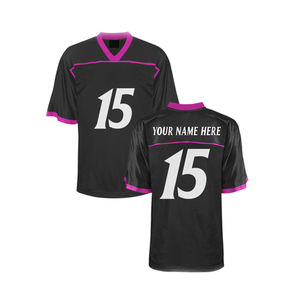 Camiseta de fútbol americano transpirable de poliéster 100% de secado rápido de buena calidad, camiseta de fútbol americana lisa con cuello en V - Product Image 4