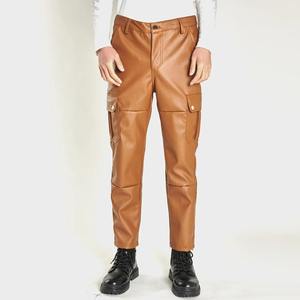 Pantalones casuales de PU para hombre con múltiples bolsillos, pantalones de cuero de motorista de moda, pantalones resistentes a la suciedad a prueba de viento e impermeables, talla - Product Image 6