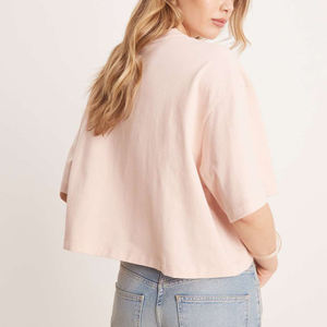 เสื้อยืดแขนสั้นผ้าฝ้ายโอเวอร์ไซส์สำหรับผู้หญิงเสื้อครอปพิมพ์ลายสำหรับฤดูร้อน - Product Image 3