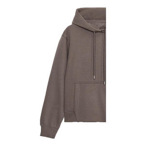 Robe sweat-shirt d'hiver en molleton 100% coton pour femme, personnalisée, écologique, respirante, coupe-vent, gaufrée, brodée, marron, col rond - Product Image 6