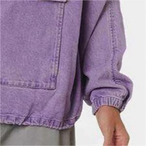 เสื้อฮู้ดผ้ายีนส์สไตล์สตรีทแบบรูดซิปสำหรับผู้ชายผ้าคอตตอน100% โอเวอร์ไซส์ปรับแต่งได้สำหรับฤดูหนาว - Product Image 2