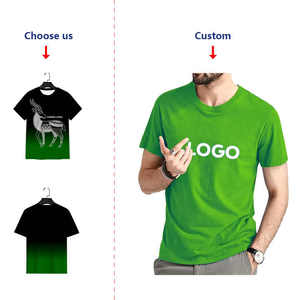 Nouveau T-shirt d'été décontracté pour homme en coton bouclette 100% à manches courtes, col rond, anti-boulochage, coupe classique, avec logo personnalisé sur le devant - Product Image 1