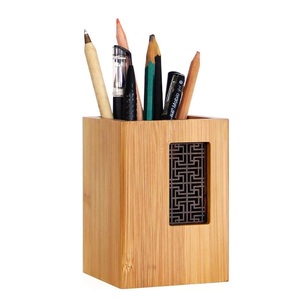 Support de stylos et crayons en bois de manguier de style jardin japonais au design créatif pour bureau, école, papeterie de bureau multi-usages - Product Image 6