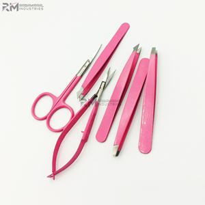 Tijeras para cutículas RMI de alta calidad con recubrimiento en polvo rosa y punta plateada / Juego de tijeras de resorte - Product Image 6