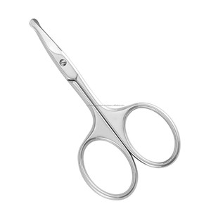 Multifunctional Stainless Steel Round Tip Small Nose Hair Facial <b>Beard</b> Mustache Trimming Eyebrow <b>Scissors</b> Makeup <b>Scissors</b> - Product Image 1
