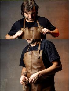 Men leather <b>apron</b> for <b>working</b>, - Product Image 6
