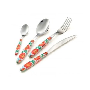 Couverts en acier inoxydable plaqué couleur argent à poignée de designer couverts utilisés pour la maison mariage café usage quotidien lot de 4 produits - Product Image 1