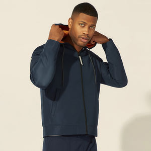 Sweat à capuche zippé couleur unie Slim Fit hommes sweat à capuche à fermeture éclair conception personnalisée sweats à capuche en gros sweats personnalisés - Product Image 4