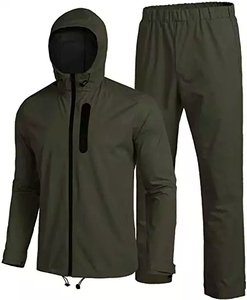 Vente en gros de manteau et pantalon de pluie pour adultes imperméable à l'eau/manteau de pluie avec pantalon col rabattu survêtement de pluie - Product Image 3