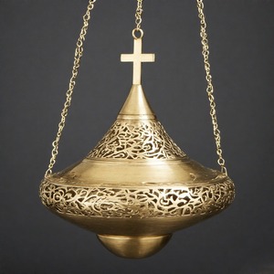 Gospelmist divinefume Aura เครื่องหอมทองเหลืองแขวนธูปโบราณสำหรับพิธีกรรมโบสถ์และการบูชาอันศักดิ์สิทธิ์ - Product Image 4