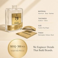 Autocollants en métal doré 24 carats avec logo en relief 3D, design tendance 2024, avec adhésifs, étiquettes en aluminium pour bouteilles