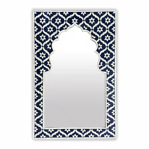 Espejo de Pared Decorativo de Diseño Moderno de Alta Calidad con Incrustaciones de Nácar, Marco Cuadrado Multifuncional con Incrustaciones de Hueso - Product Image 1