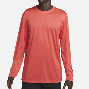 Camiseta de Manga Larga para Hombre, Diseño Moderno, Cuello Redondo, Corte Regular, Color Sólido, Secado Rápido, Estilo Casual, Rojo - Product Image 4